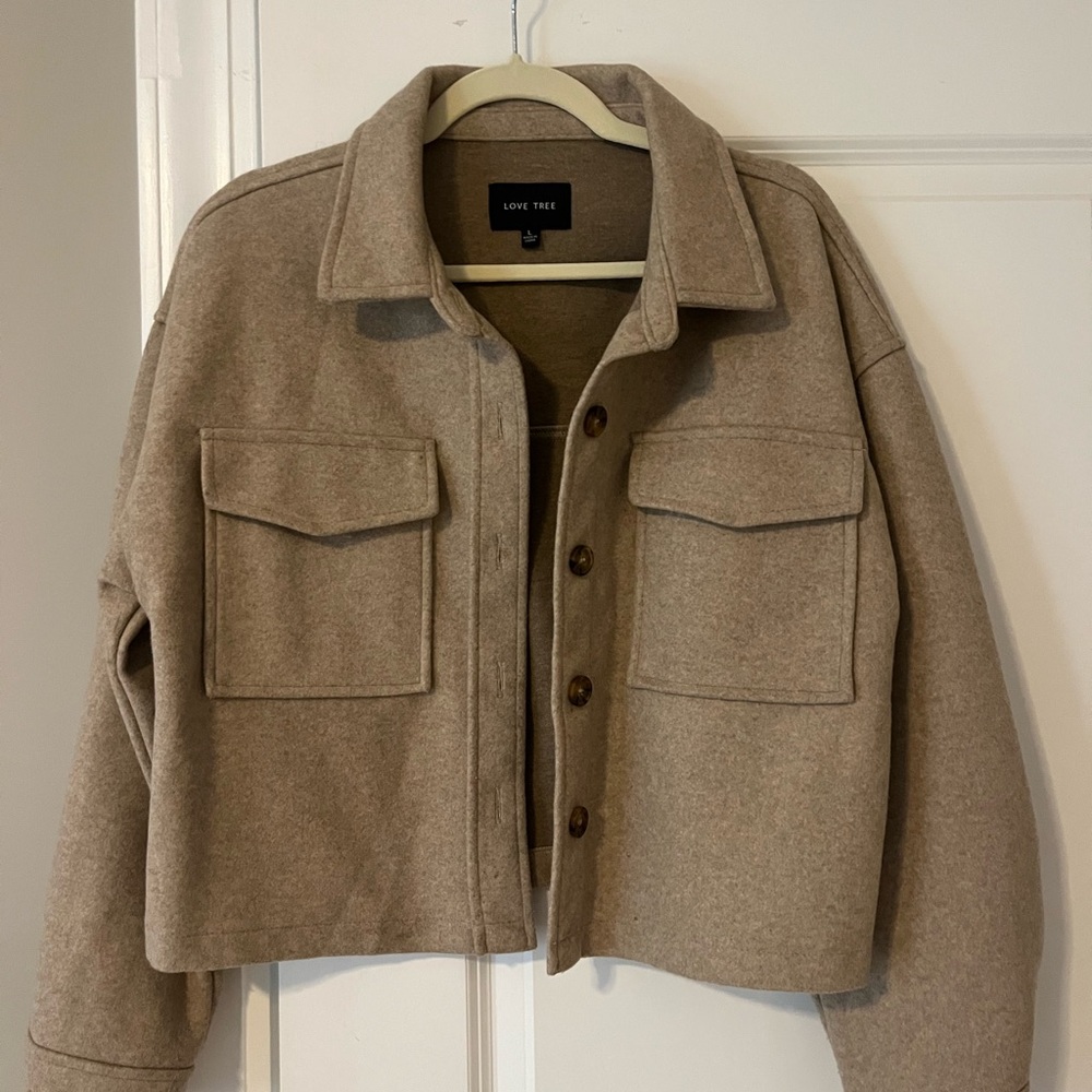Love Tree Women's Utility Jacket in Tan